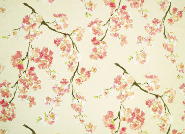 cherry blossoms printed on japanese cherry blossom wallpaper. cherry blossoms printed on
