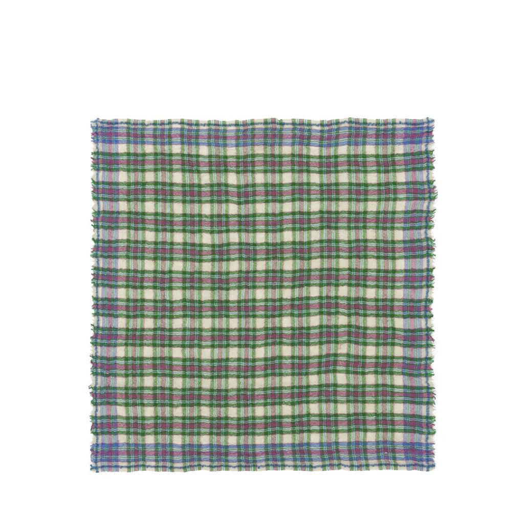 Apple Green Fine Checked Scarf