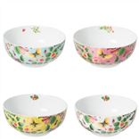 CERDG0117 Ikebana Damask set of 4 Cereal Bowls