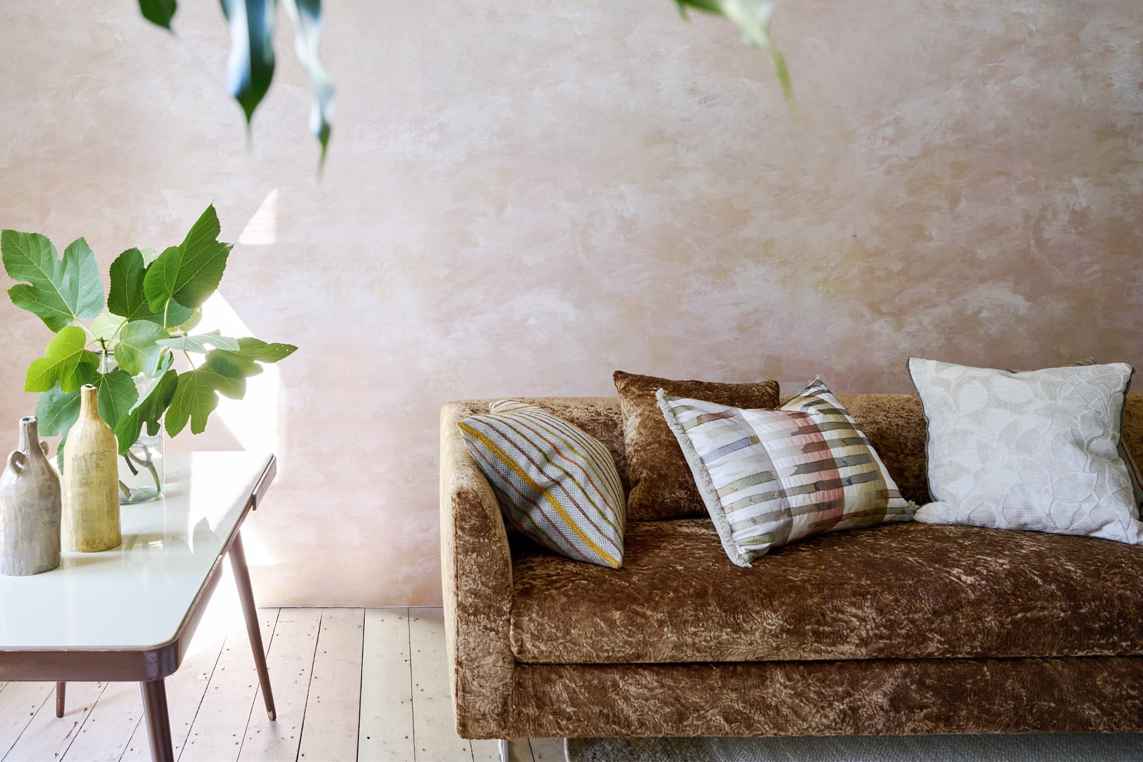 Softly upholstered interior styled with luxurious Designers Guild fabrics