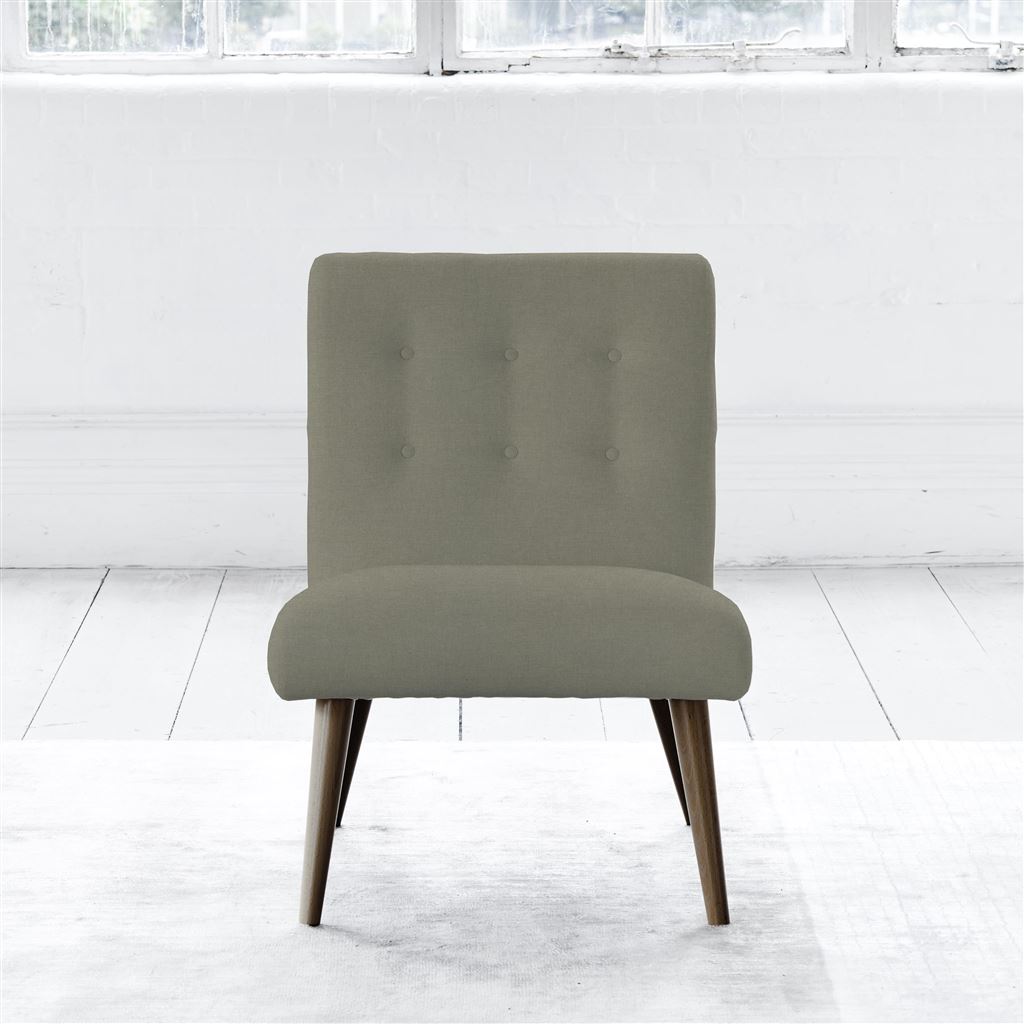 Eva Chair - Self Buttonss - Walnut Leg - Rothesay Linen