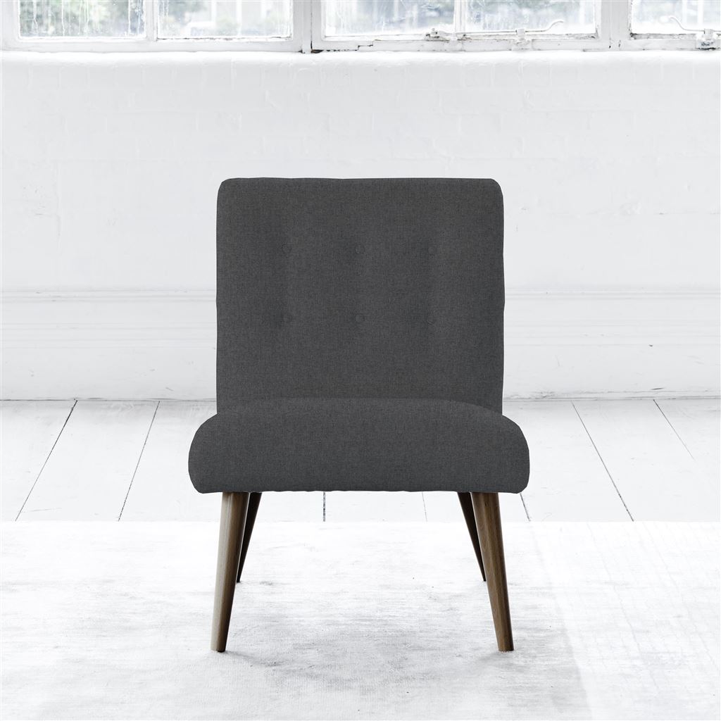Eva Chair - Self Buttonss - Walnut Leg - Rothesay Smoke