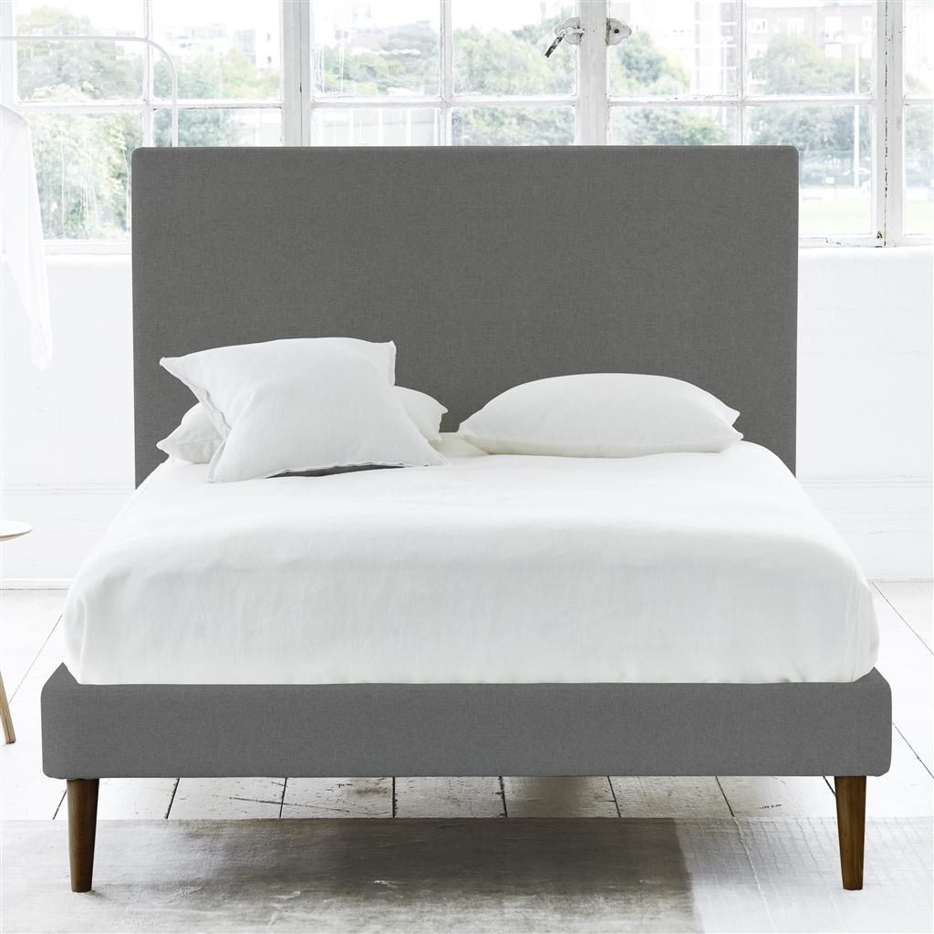 Square Bed - Superking - Walnut Leg - Rothesay Zinc