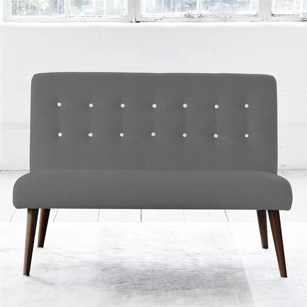 Eva Sofa - White Buttons - Walnut Leg - Rothesay Zinc