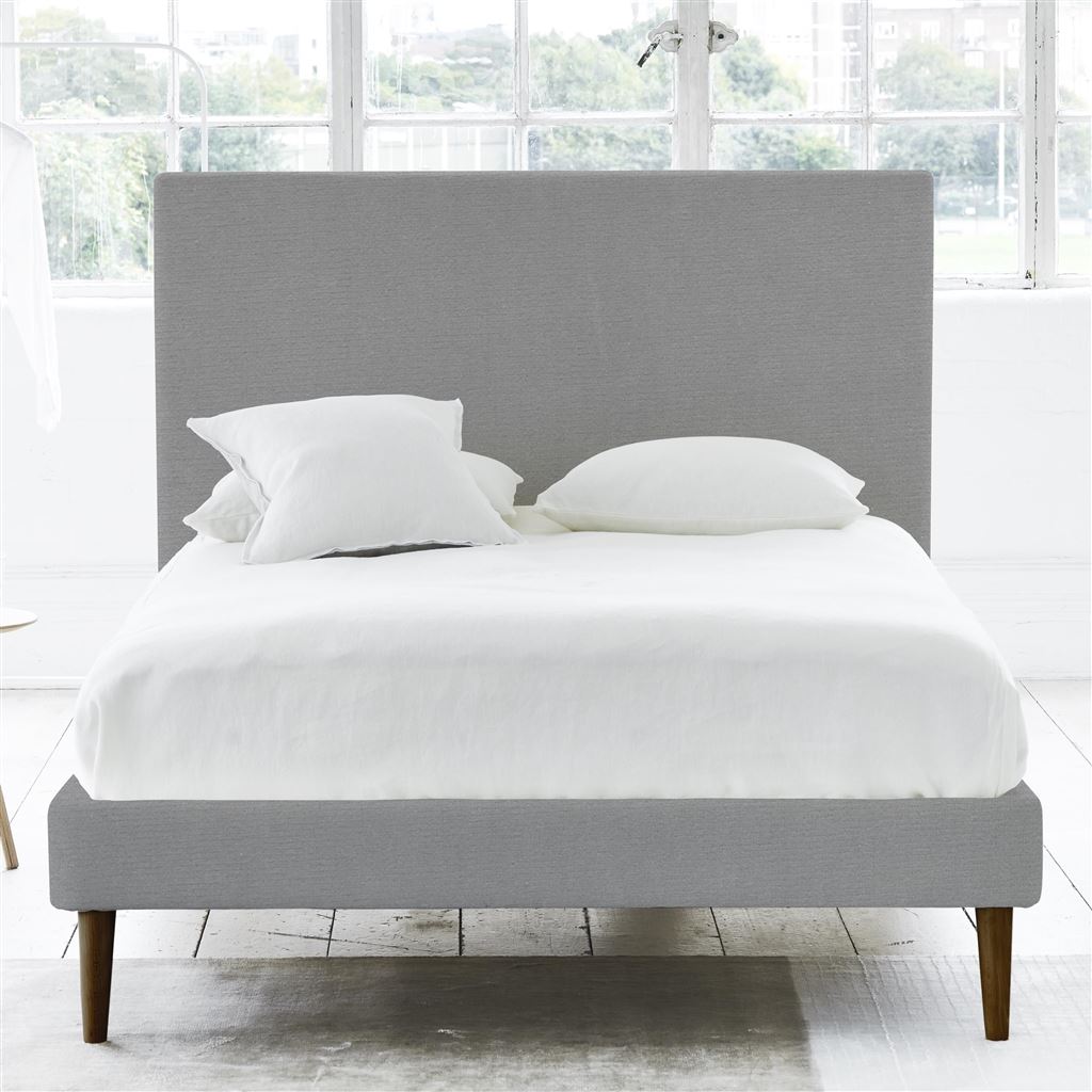 Square Bed - Superking - Walnut Leg - Cassia Zinc