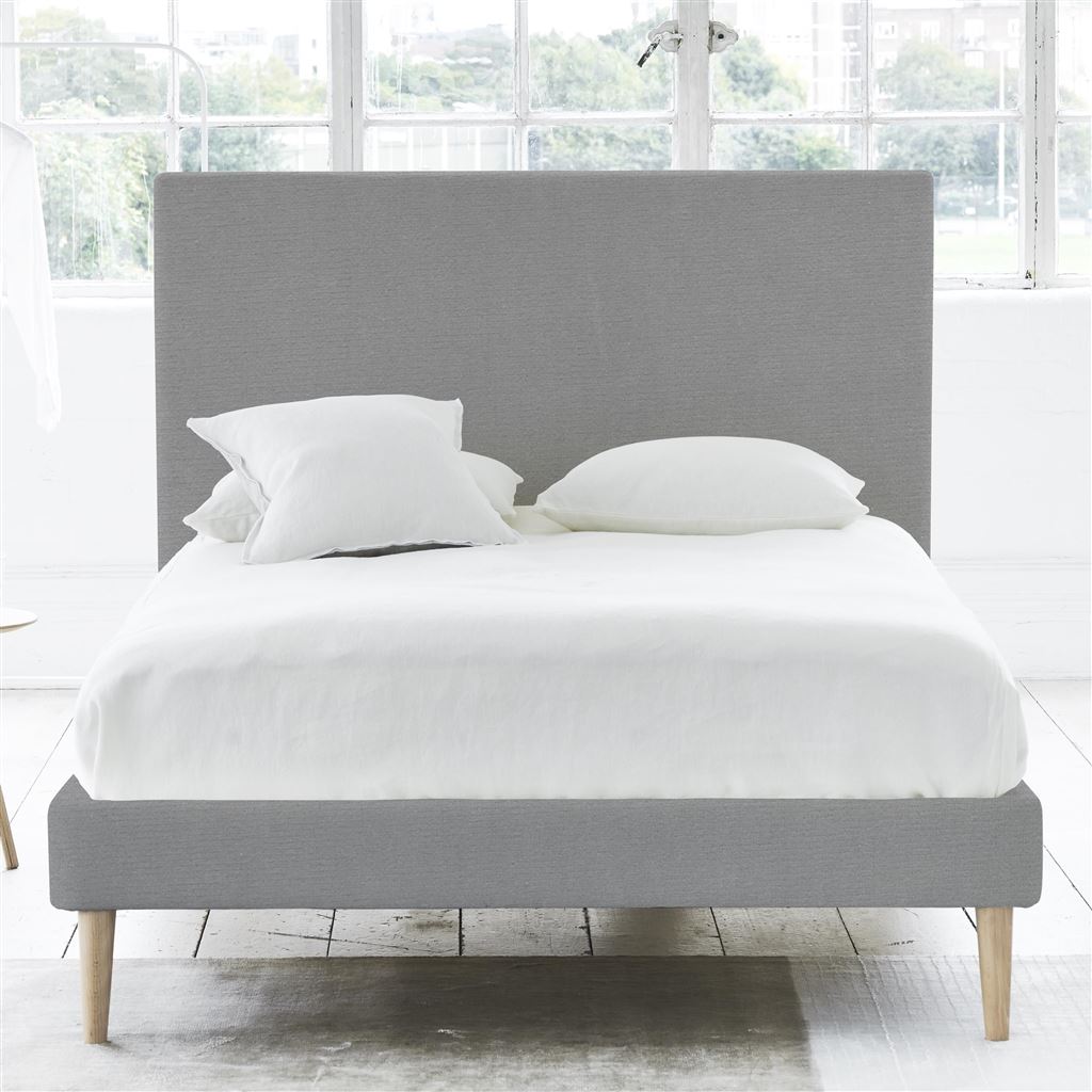 Square Bed - Single - Beech Leg - Cassia Zinc