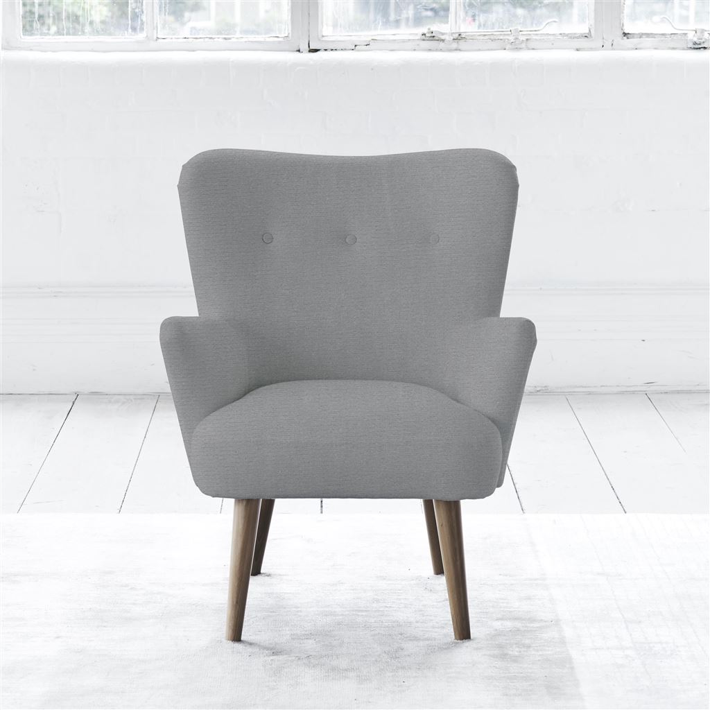 Florence Chair - Self Buttons - Walnut Leg - Cassia Zinc