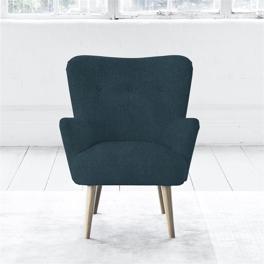 Florence Chair - Self Buttons - Beech Leg - Cassia Kingfisher