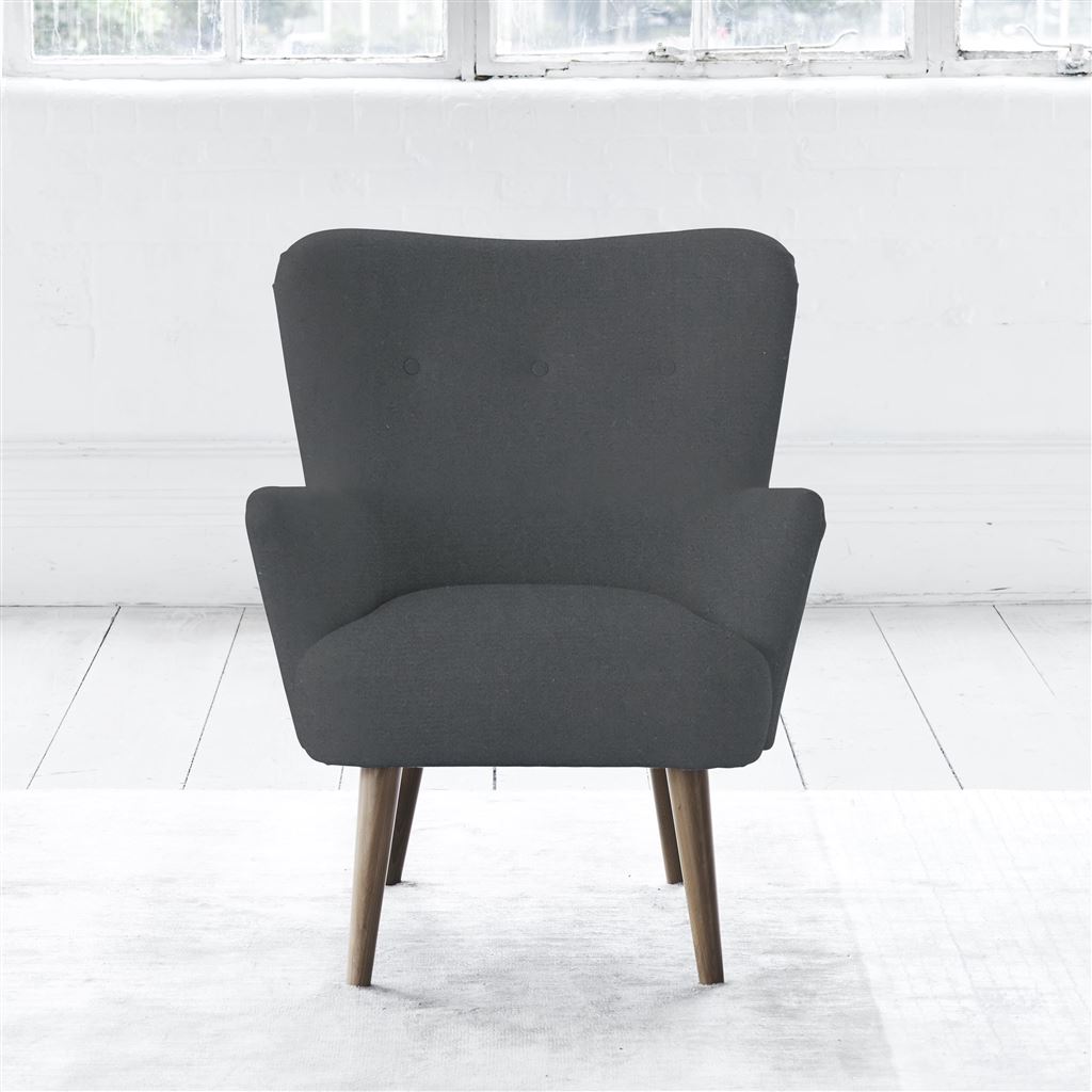 Florence Chair - Self Buttons - Walnut Leg - Cassia Granite