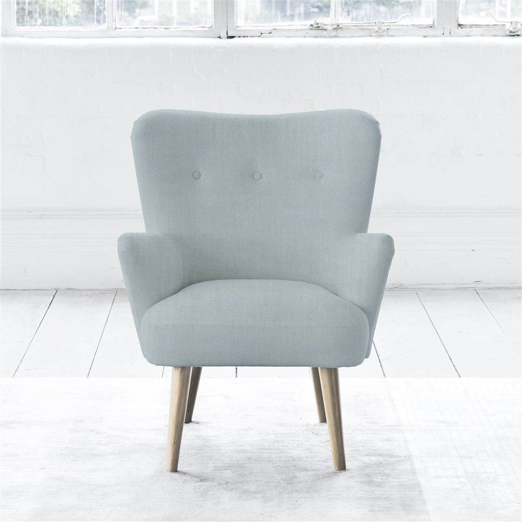Florence Chair - Self Buttons - Beech Leg - Brera Lino Lapis