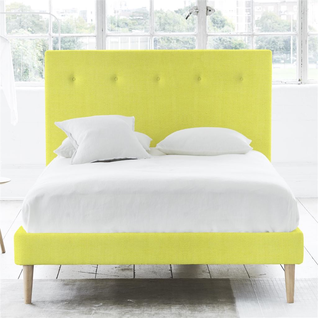 Polka Bed - Self Buttons - Superking - Beech Leg - Brera Lino Alche...