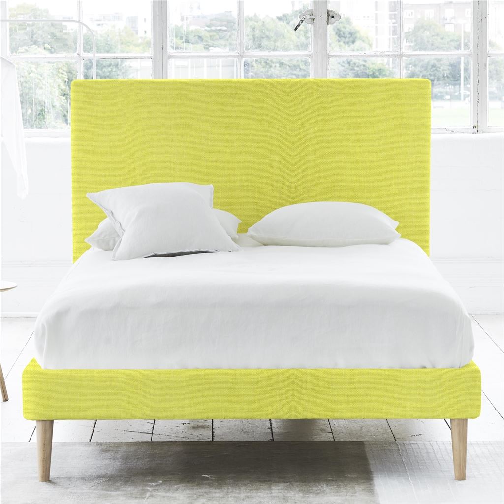 Square Bed - Superking - Beech Leg - Brera Lino Alchemilla