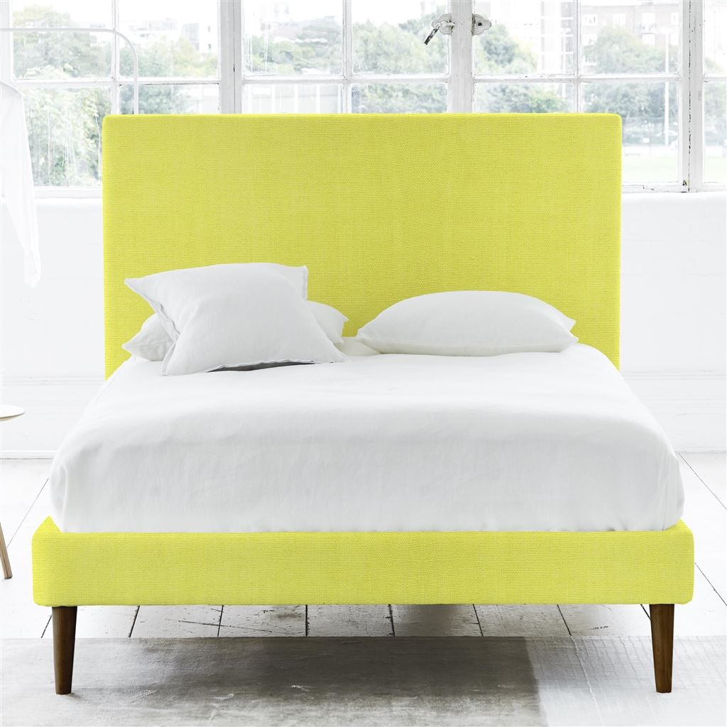 Square Bed - Single - Walnut Leg - Brera Lino Alchemilla