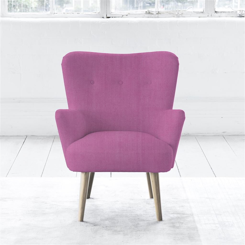 Florence Chair - Self Buttons - Beech Leg - Brera Lino Peony