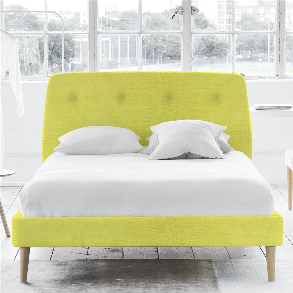 Cosmo Bed - Self Buttons - Single - Beech Leg - Brera Lino Alchemilla