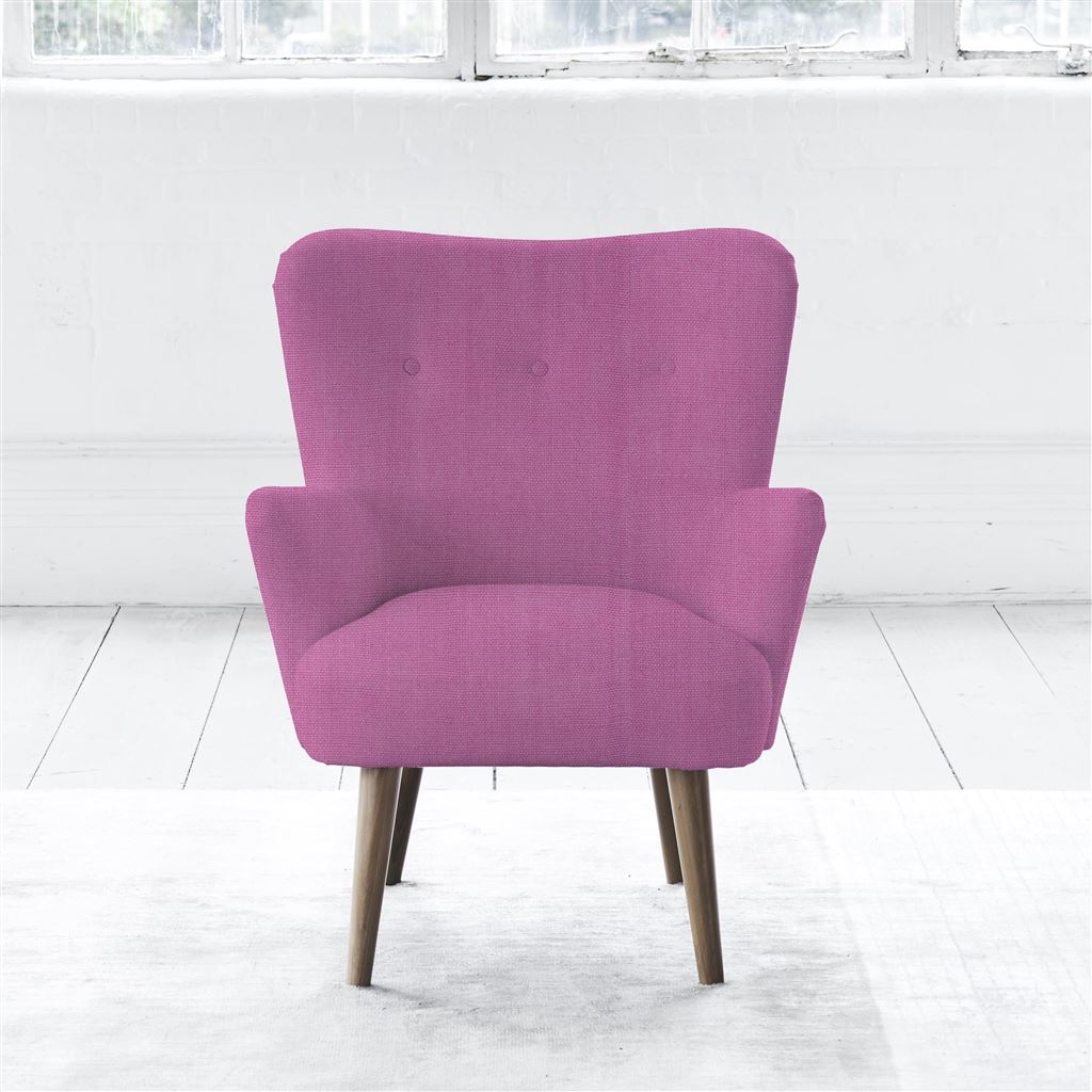 Florence Chair - Self Buttons - Walnut Leg - Brera Lino Peony