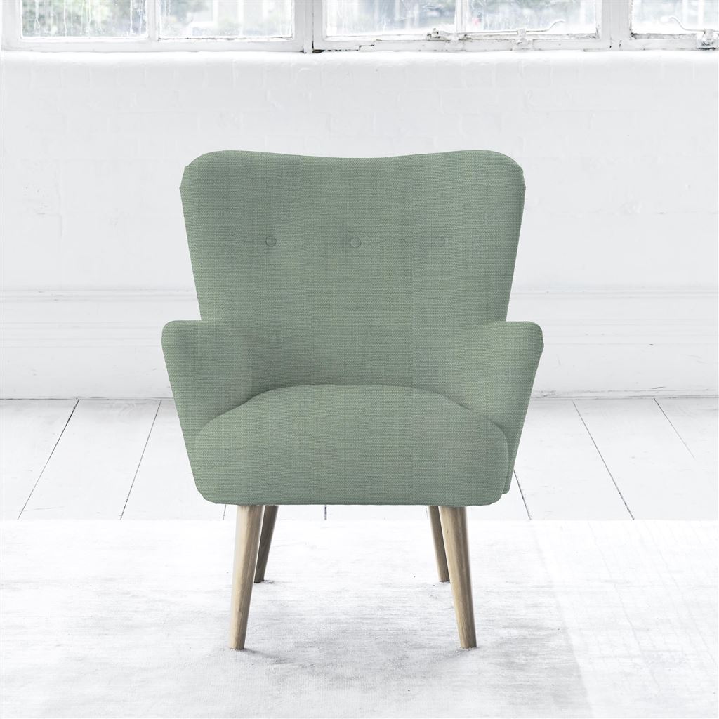 Florence Chair - Self Buttons - Beech Leg - Brera Lino Jade