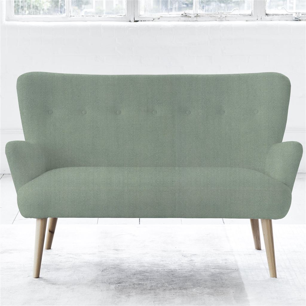 Florence 2 Seater - Self Buttons - Beech Leg - Brera Lino Jade