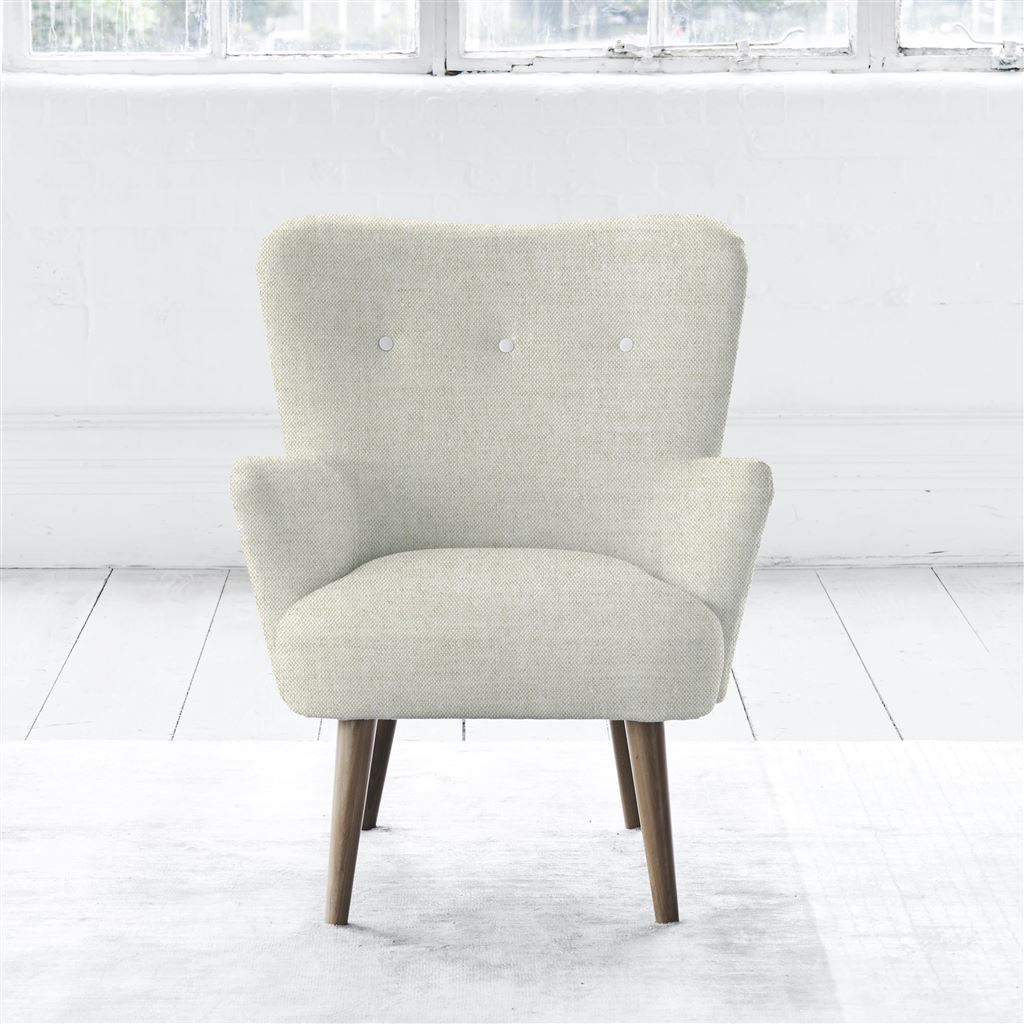 Florence Chair - White Buttons - Walnut Leg - Brera Lino Natural