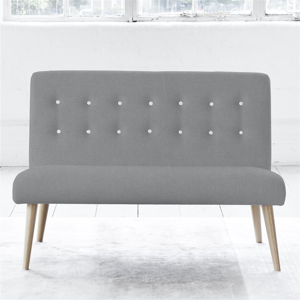 Eva 2 Seater - White Buttons - Beech Leg - Cassia Zinc