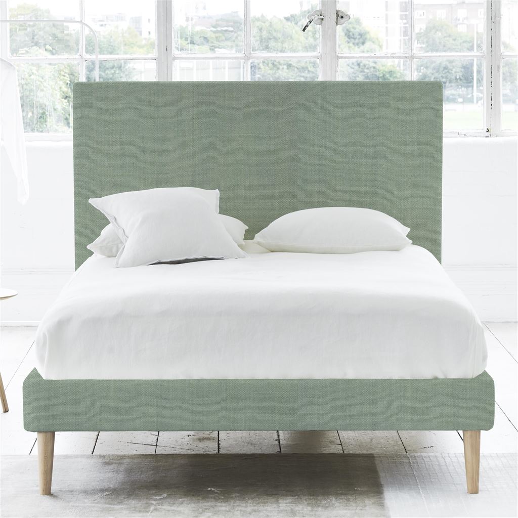 Square Bed - Superking - Beech Leg - Brera Lino Jade