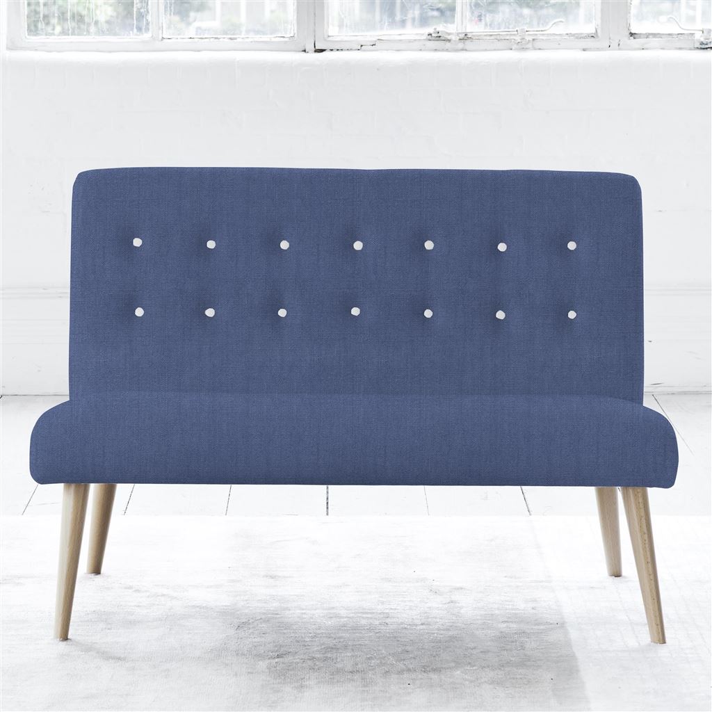 Eva 2 Seater - White Buttons - Beech Leg - Brera Lino Marine
