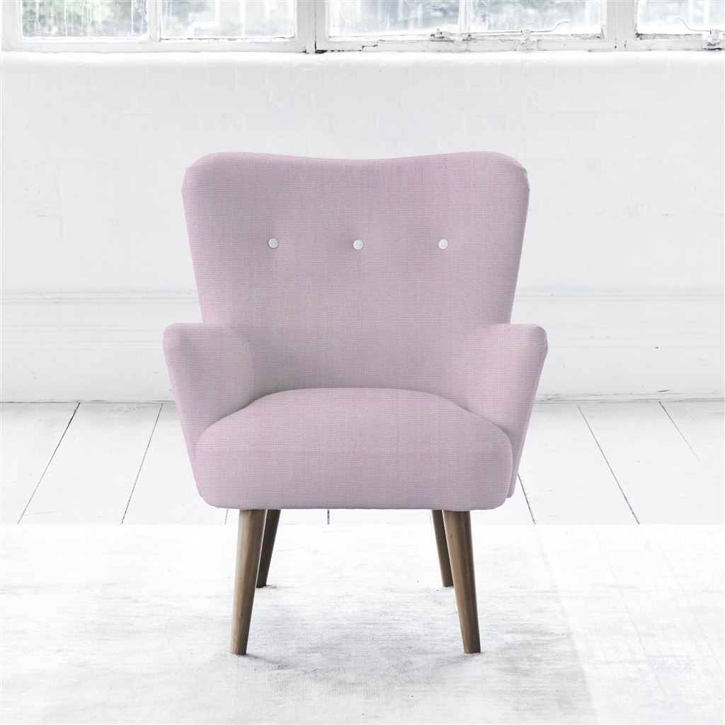 Florence Chair - White Buttons - Walnut Leg - Brera Lino Pale Rose