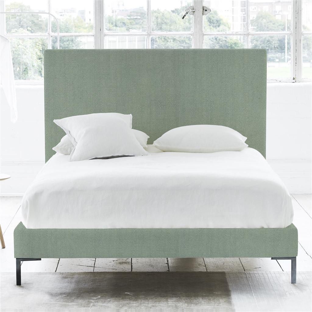 Square Bed - Superking - Metal Leg - Brera Lino Jade