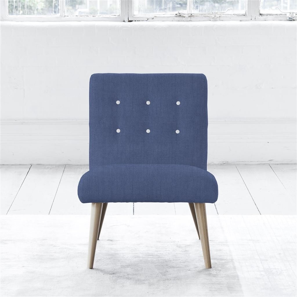 Eva Chair - White Buttons - Beech Leg - Brera Lino Marine