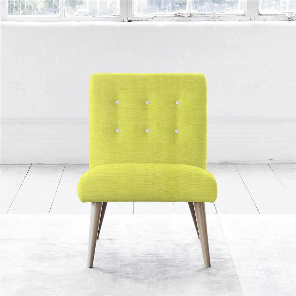 Eva Chair - White Buttons - Beech Leg - Brera Lino Alchemilla