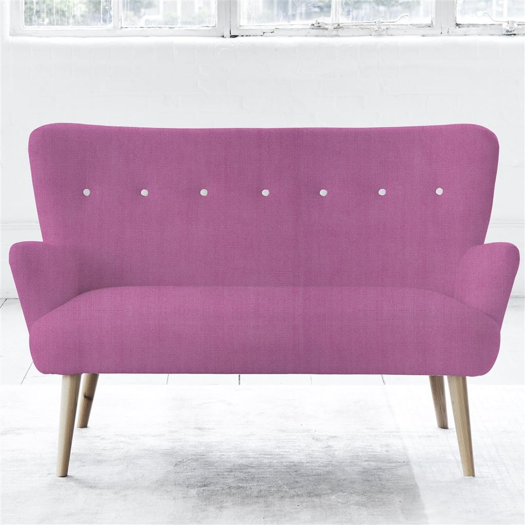 Florence 2 Seater - White Buttons - Beech Leg - Brera Lino Peony