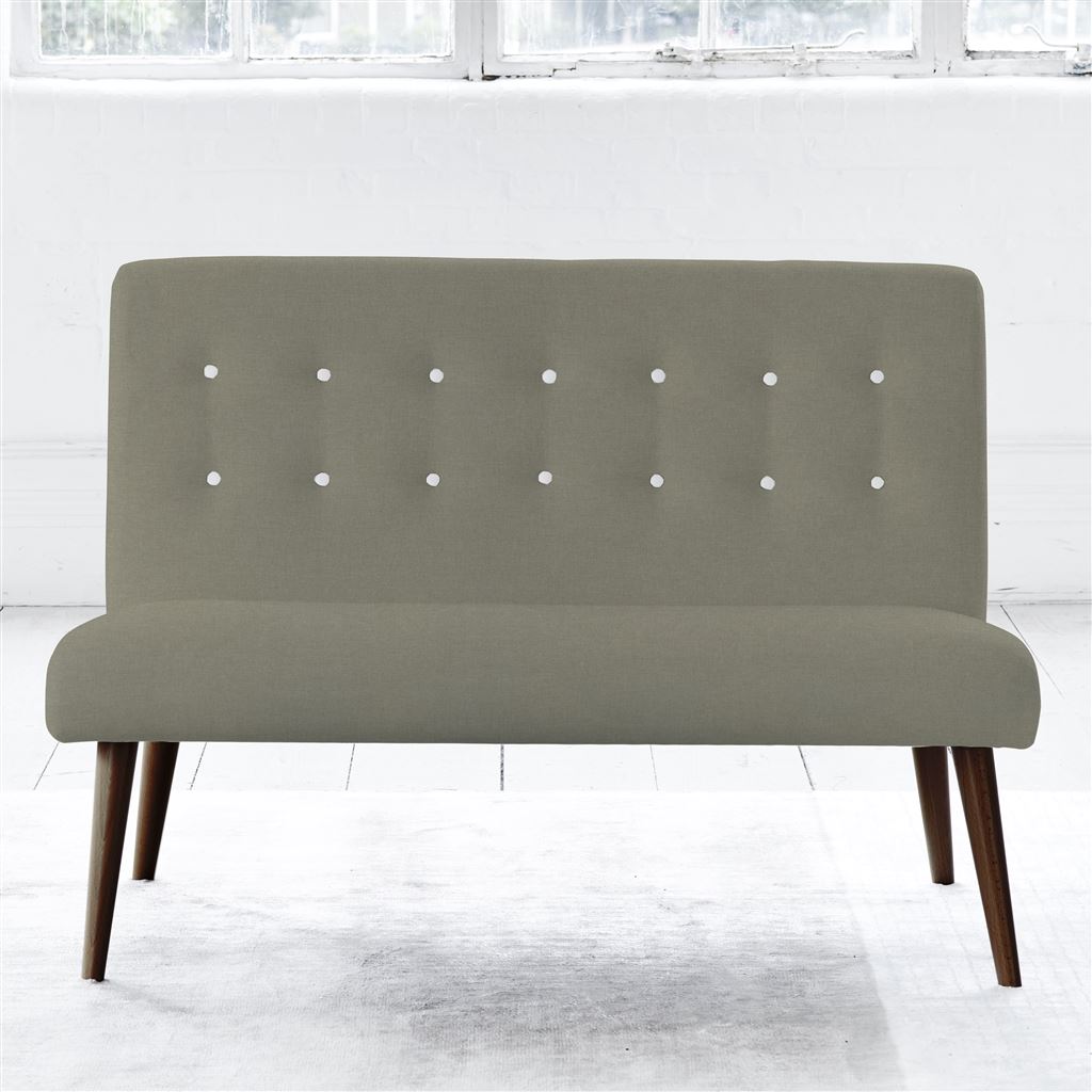 Eva Sofa - White Buttons - Walnut Leg - Rothesay Linen