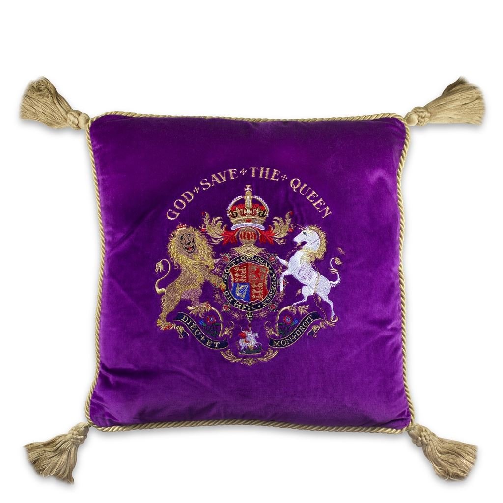 Buckingham Palace Purple Velvet Cushion