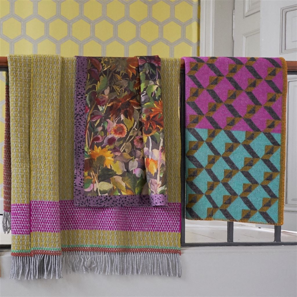 Indian Sunflower Graphite Throw