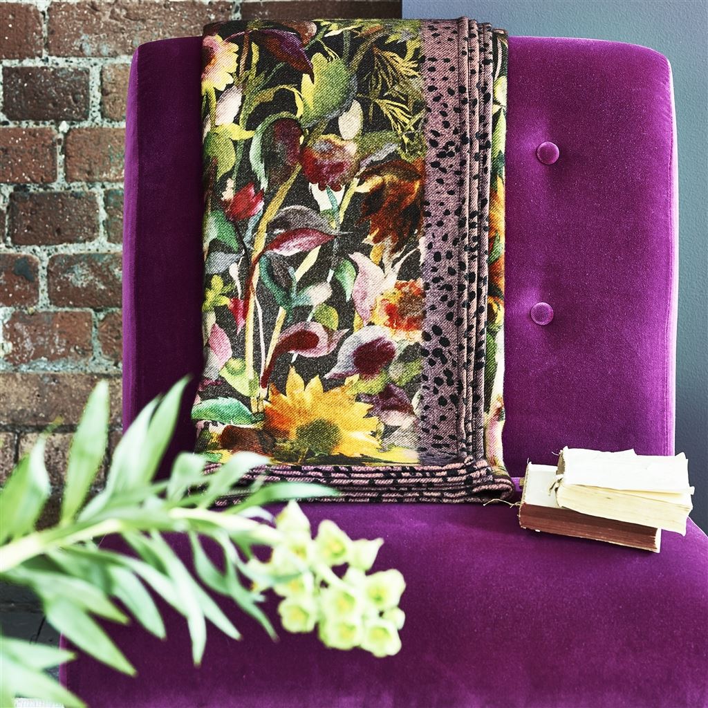 Indian Sunflower Graphite Throw