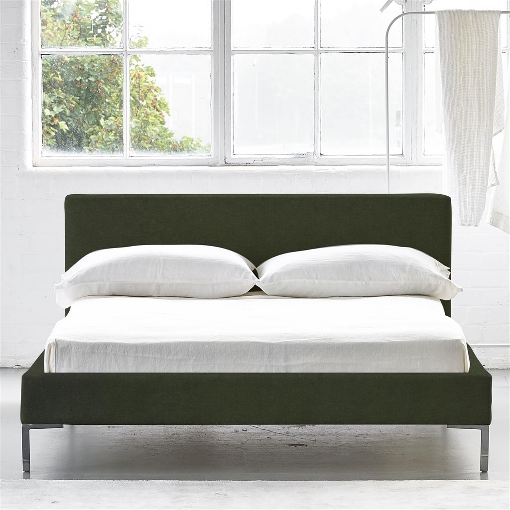 Square Low Superking Bed - Metal Legs - Cassia Fern