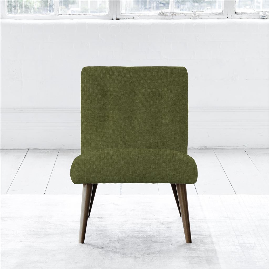 Eva Chair - Self Buttons - Walnut Legs - Brera Lino Moss