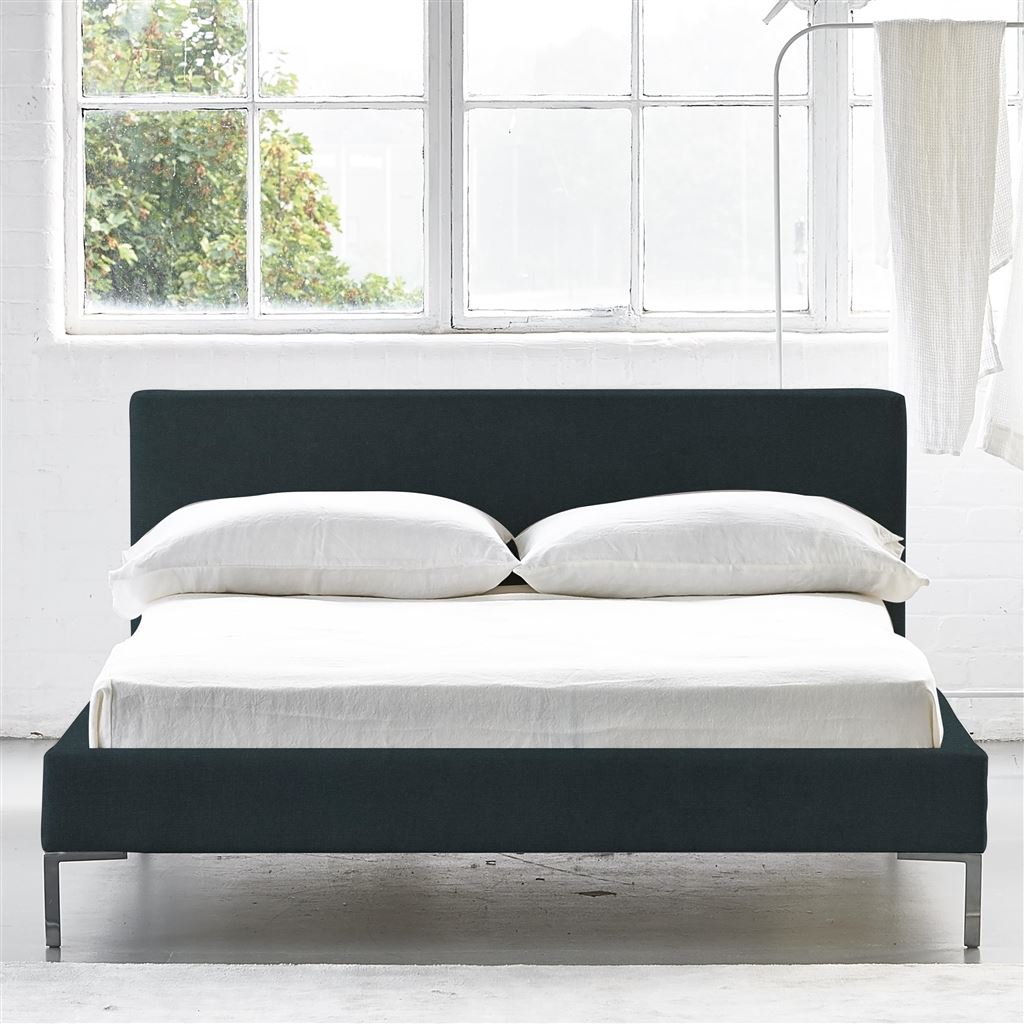 Square Low Single Bed - Metal Legs - Cassia Mist