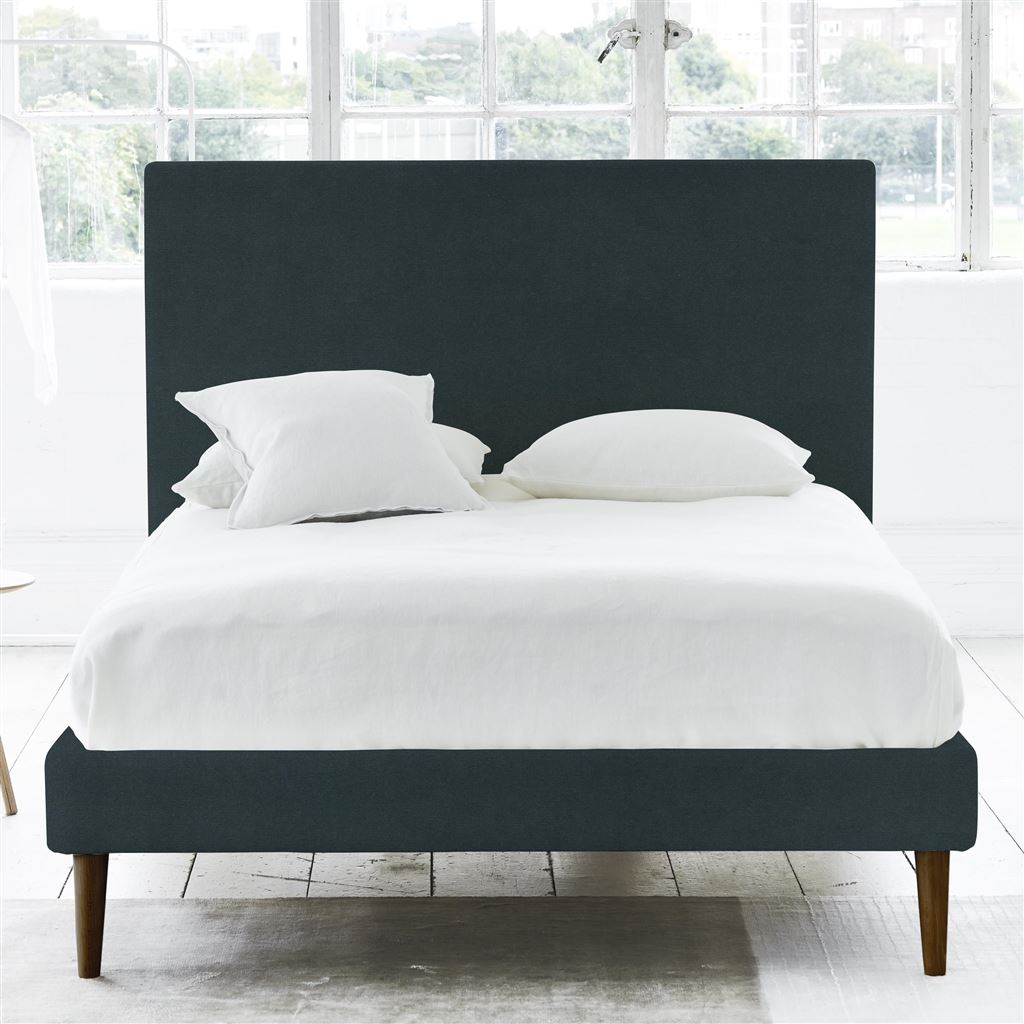 Square Single Bed - Walnut Legs - Cassia Mist