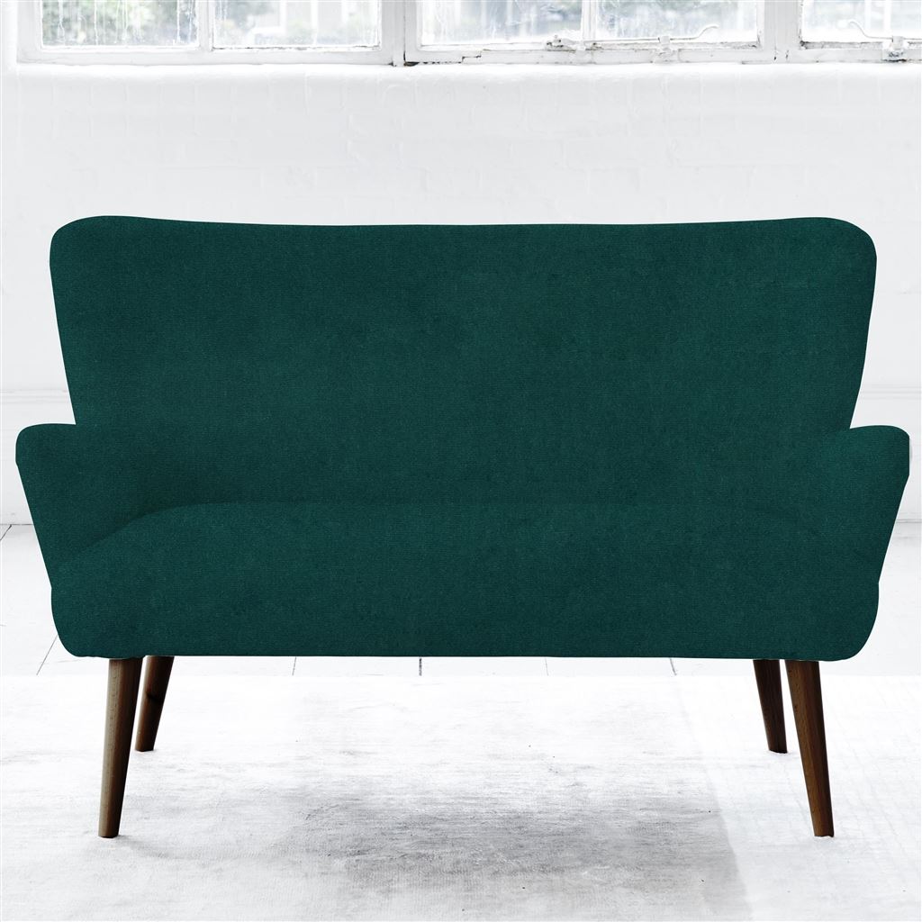 Florence Sofa - Self Buttons - Walnut Legs - Cassia Azure