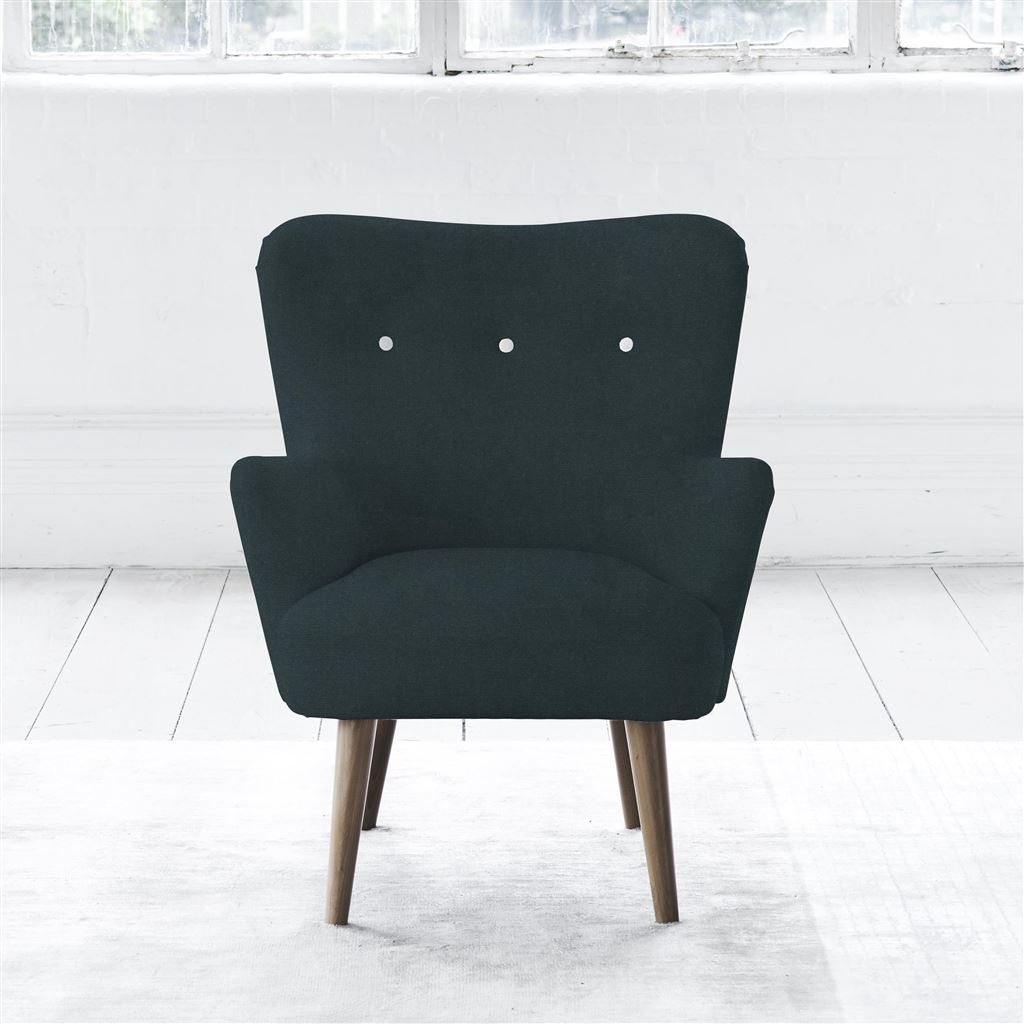 Florence Chair - White Buttons - Walnut Legs - Cassia Mist