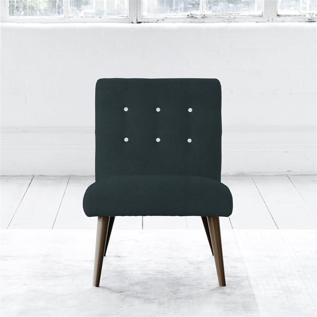 Eva Chair - White Buttons - Walnut Legs - Cassia Mist