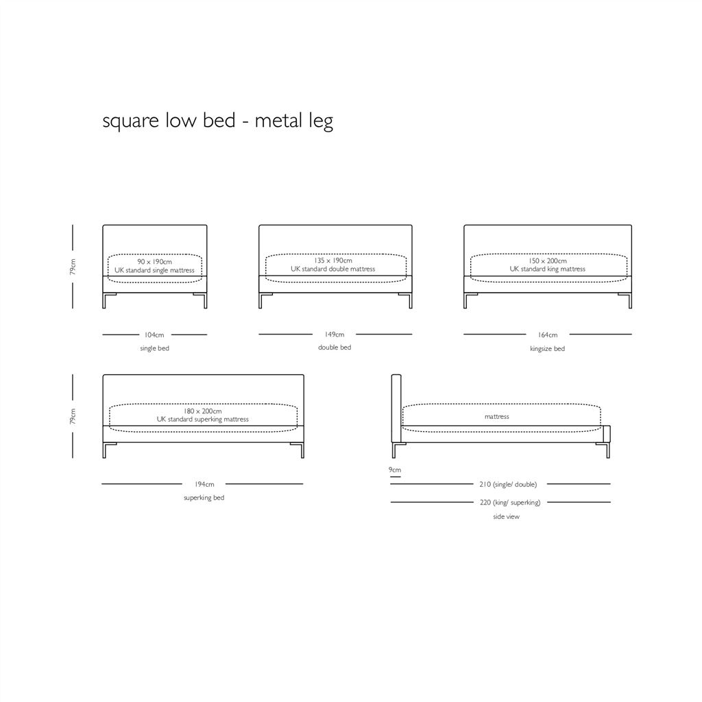 Square Low Bed