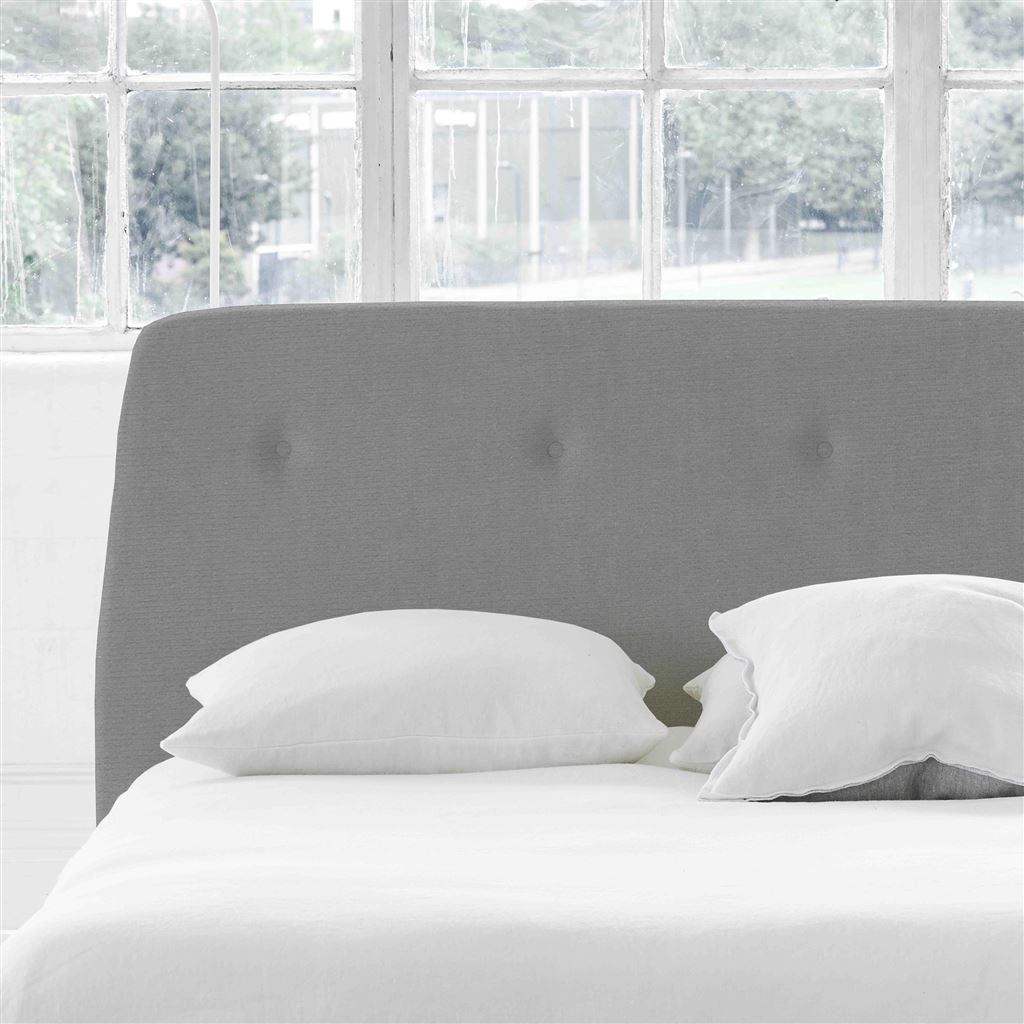 Cosmo King Headboard - Self Buttons - Cassia Zinc
