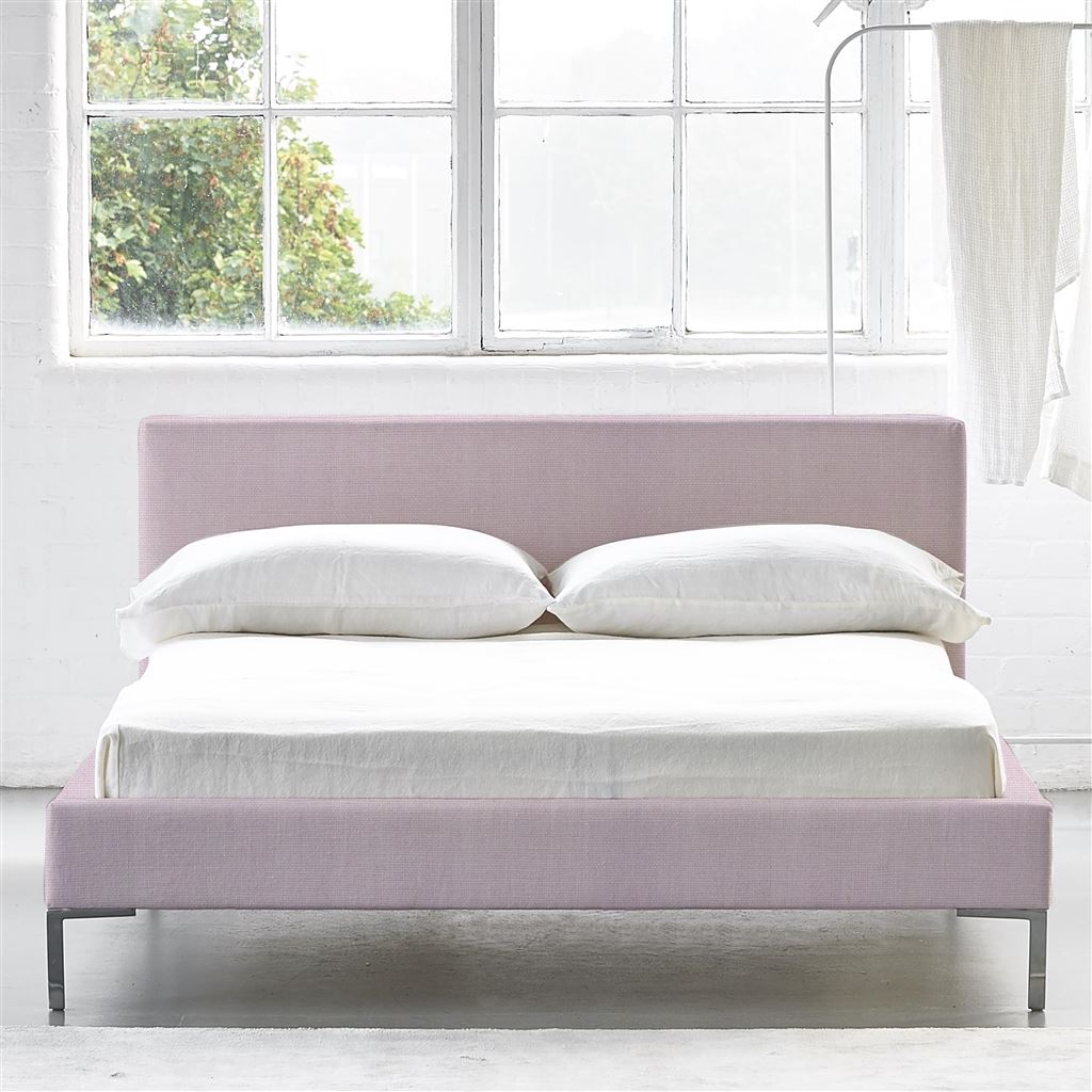 Square Low Superking Bed - Metal Legs - Brera Lino Pale Rose