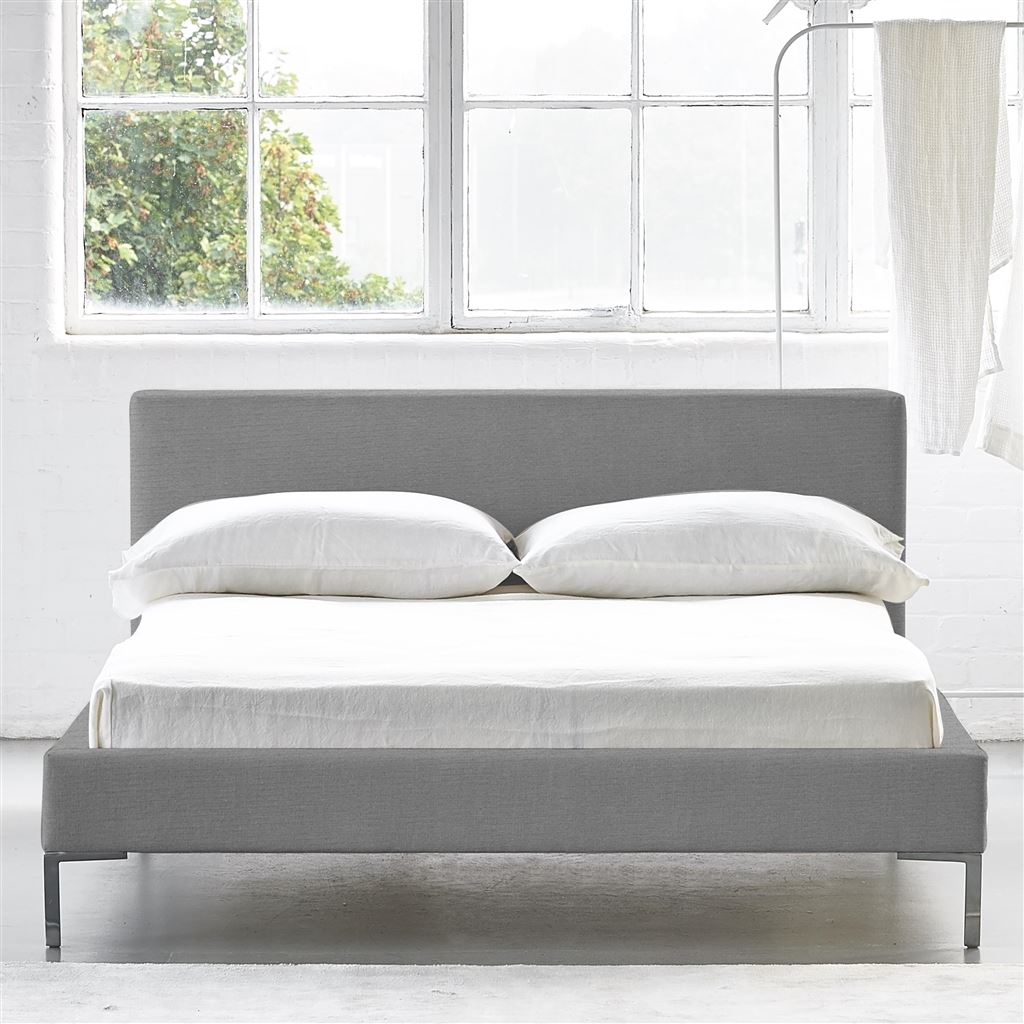 Square Low Superking Bed - Metal Legs - Cassia Zinc