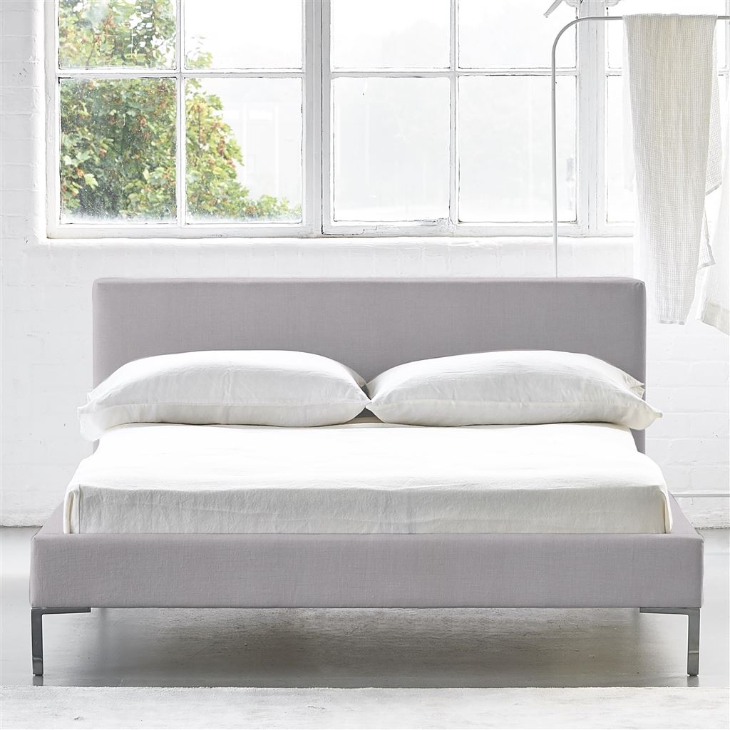 Square Low Superking Bed - Metal Legs - Brera Lino Platinum