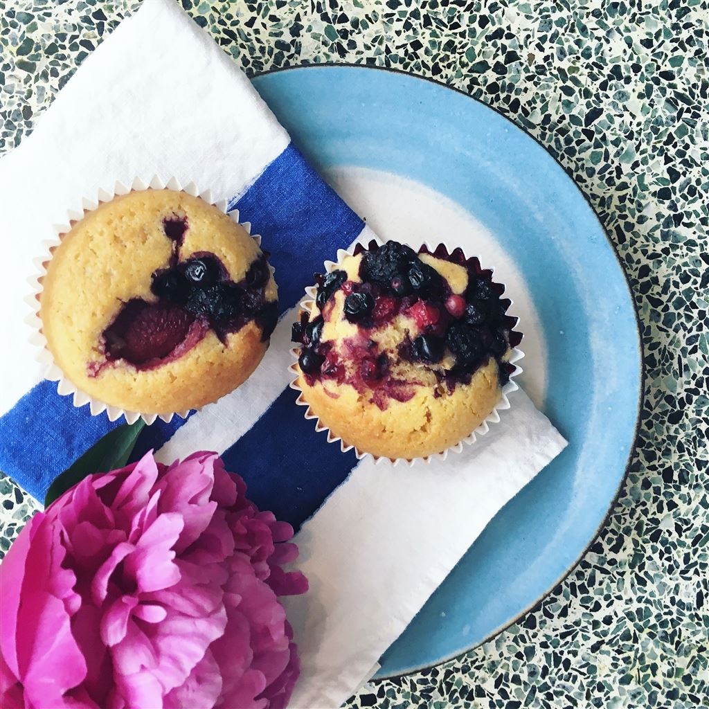 Berry Polenta Muffins recipe                                          