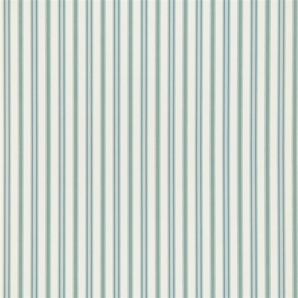 Basil Stripe Teal Blue Large Sample