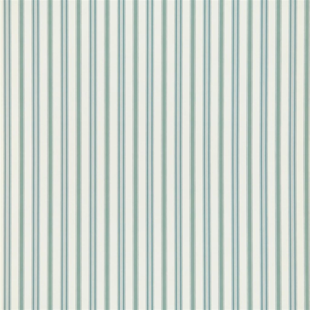 Basil Stripe Teal Blue Large Sample